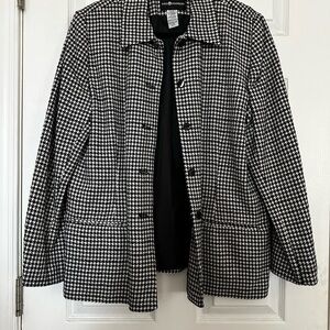 Sag Harbor Black and White Houndstooth Blazer